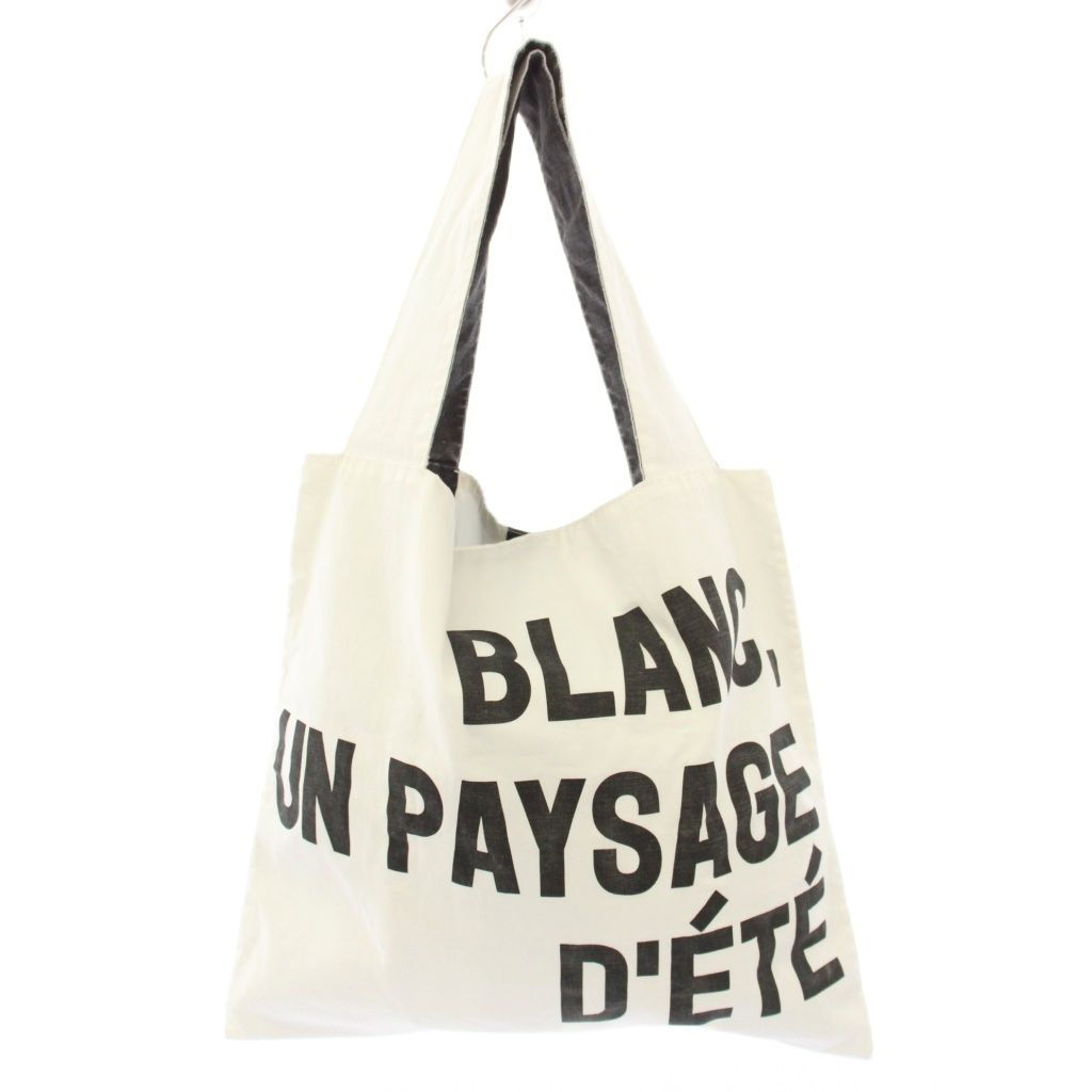 イエナ IENA BLANC COTTON BAG コットンバッグ トートバッグ ハンドバッグ バイカラー ロゴ プリント 白 ホワイト 黒 ブラック |BB