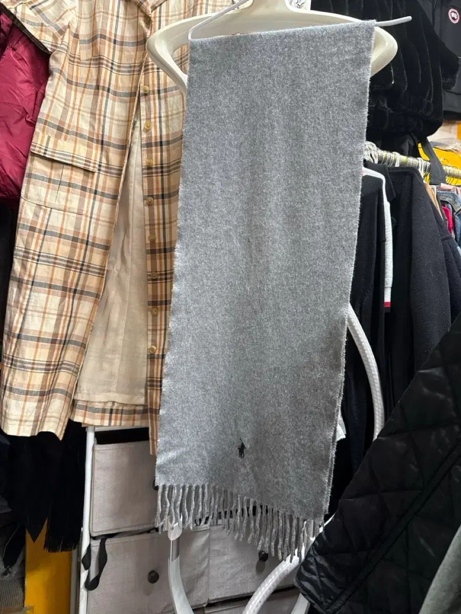 ポロ ラルフ ローレン メンズ フリンジ バージンウール スカーフ