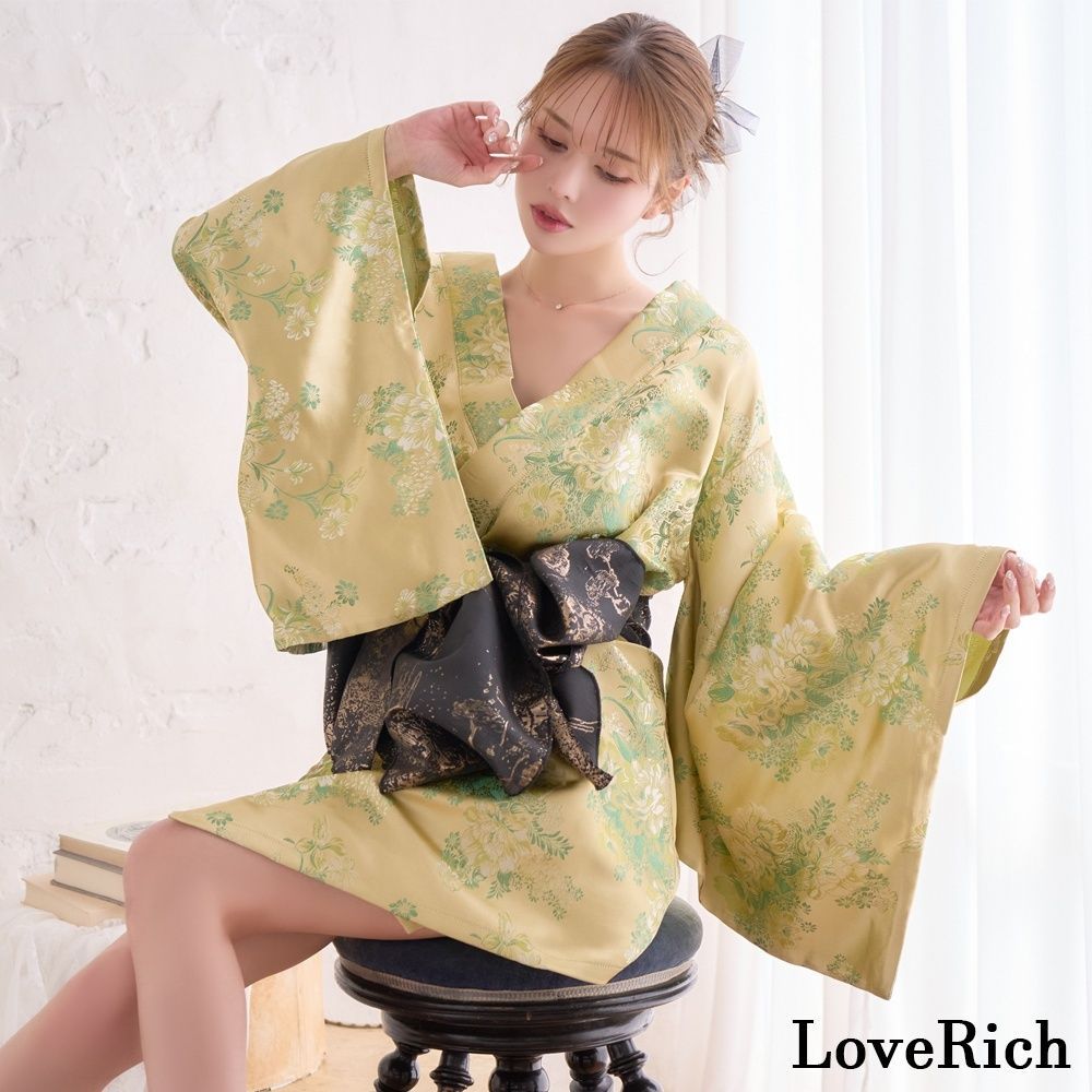 LoveRich ラブリッチ 【高級ライン】【3カラー/2点セット】艶花 花柄