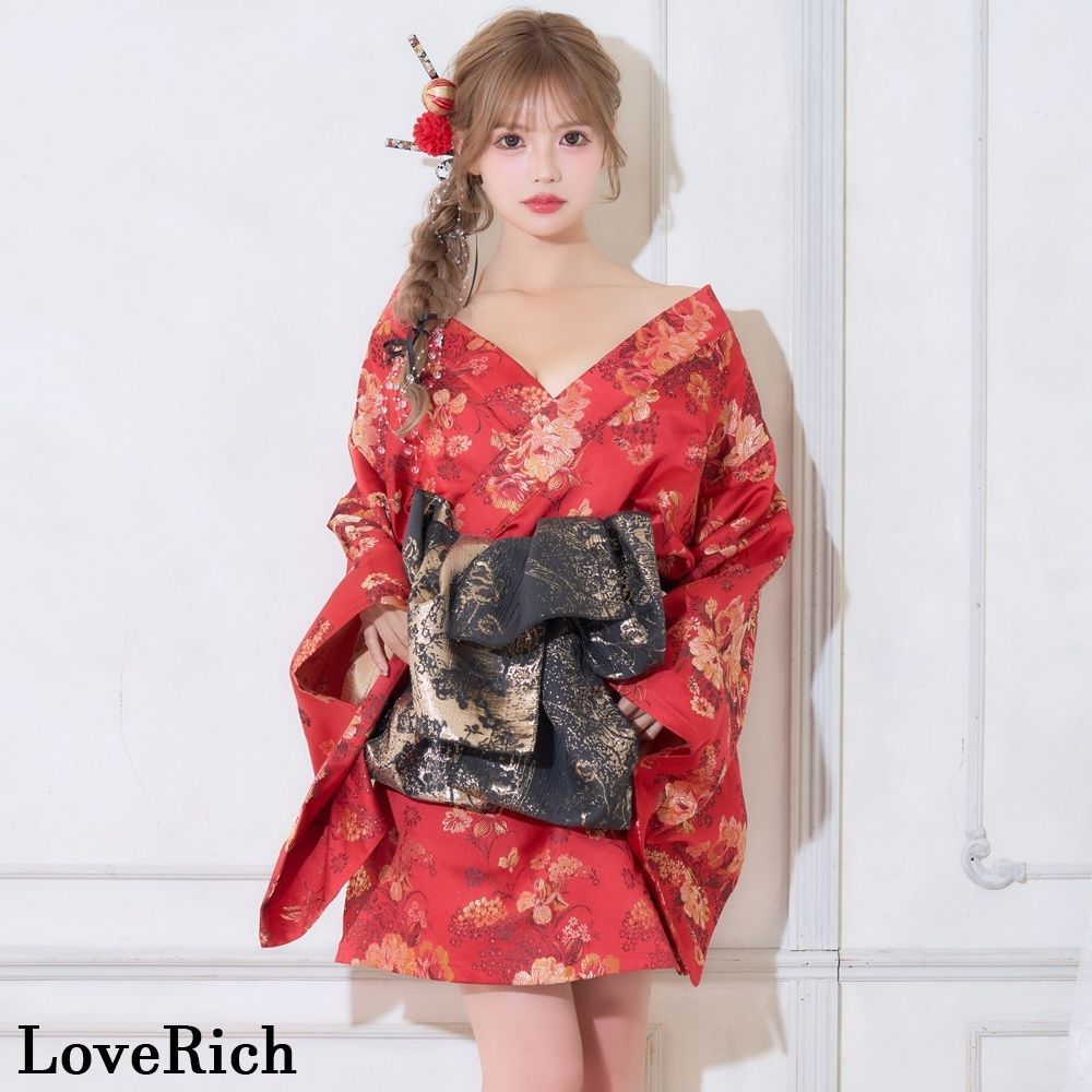 LoveRich ラブリッチ 【高級ライン】【3カラー/2点セット】艶花 花柄