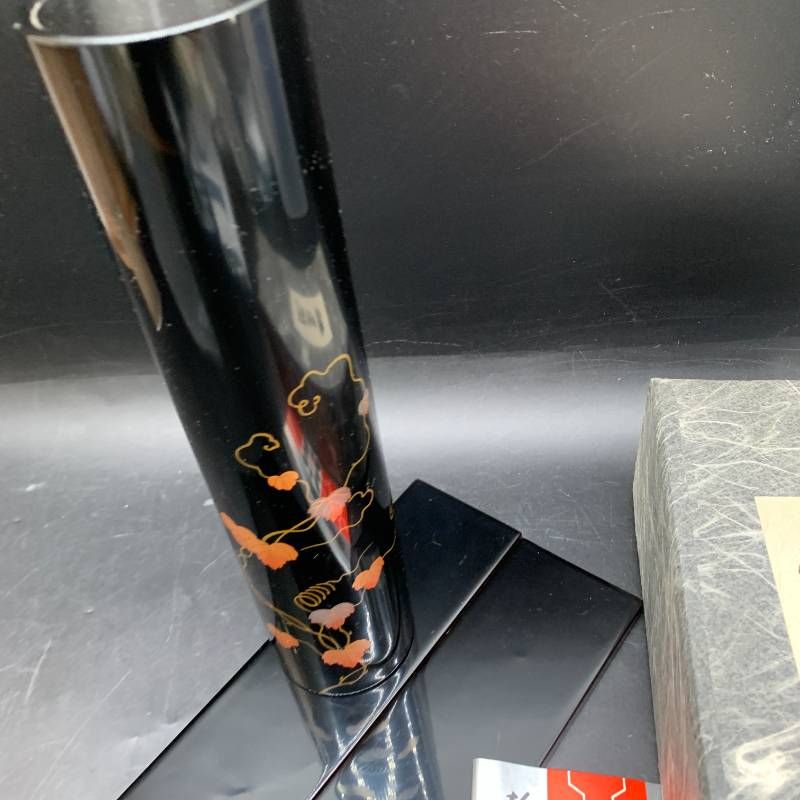 S363 輪島塗 花器 骨董・民芸品 花器 花瓶 漆器 花生け 中古 フラワー