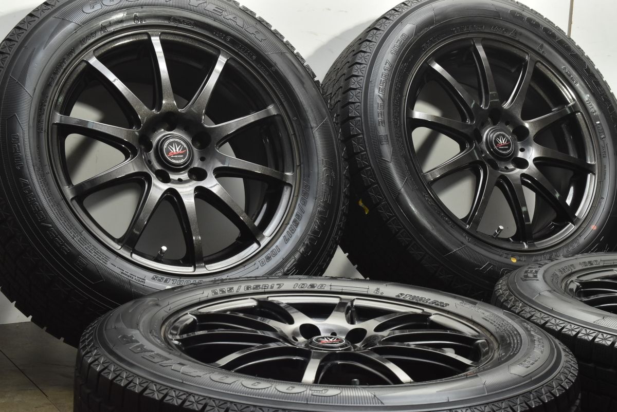 ロクサーニスポーツ 17 in 7 J 48 PCD 114.3 グッドイヤー アイスナビSUV 225|65 R CX-5 CX-8 エクストレイル レガシィアウトバック