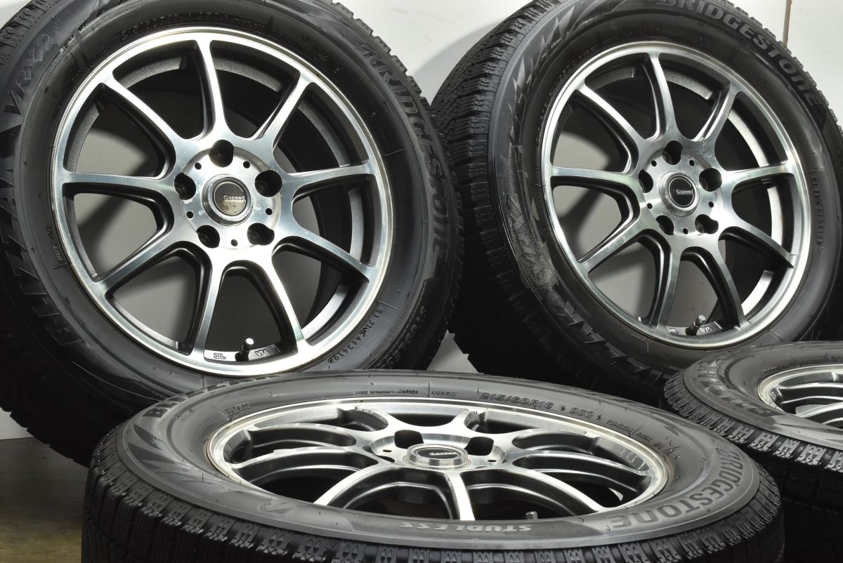 交換用に Gスピード 16 in 6.5 J 53 PCD 114.3 ブリヂストン ブリザック VRX 2 215|60 R オデッセイ ヴェゼル CX-3 ホイールのみ販売