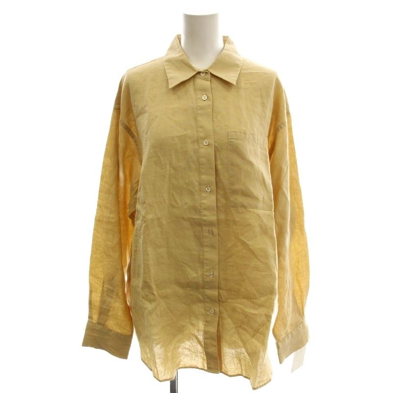イエナ IENA 24 SS リネン オーバーシャツ 麻 シャツ ブラウス 長袖 36 ベージュ | G