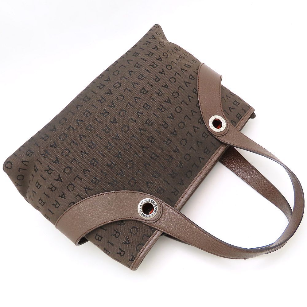 BVLGARI ブルガリ ロゴマニア ハンドバッグ キャンバスxレザー