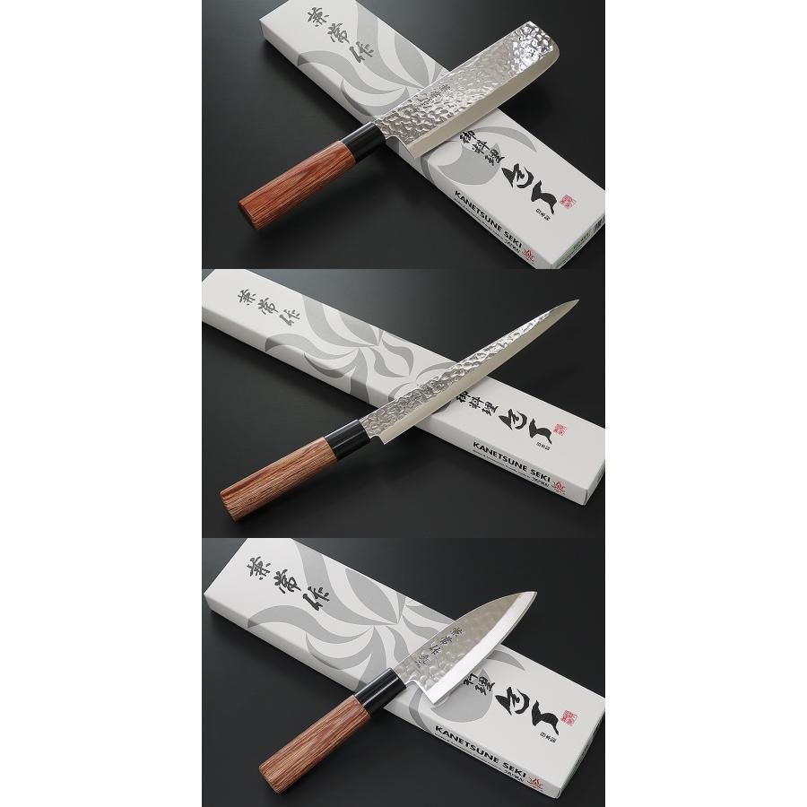 包丁 日本製 KC-953 薄刃型 165 mm KC-955 筋引 210 KC-956 小出刃 105 mmセット 兼常作 ステン1 K 6 槌目磨き