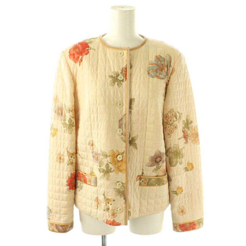 レオナール LEONARD キルティングジャケット 9 AR アイボリー マルチカラー |DO OS