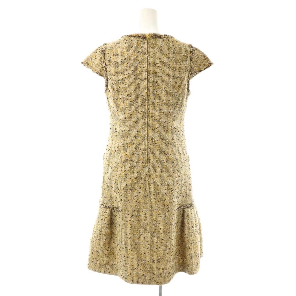 ルネ　グレー　ワンピース（34） 中古・古着通販】Rene (ルネ) ツイードワンピース ホワイト サイズ:34