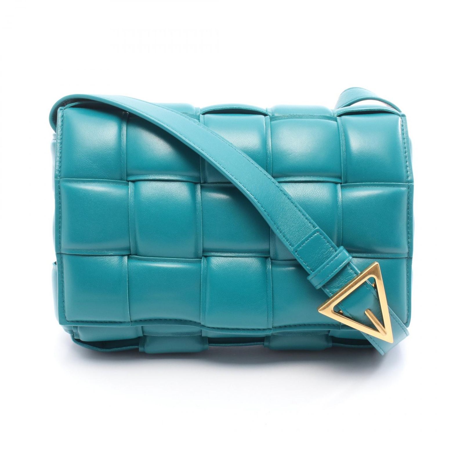 ボッテガヴェネタ BOTTEGA VENETA ショルダーバッグ パデット カセット イントレチャート ブルーグリーン レザー マキシイントレチャート パデッド