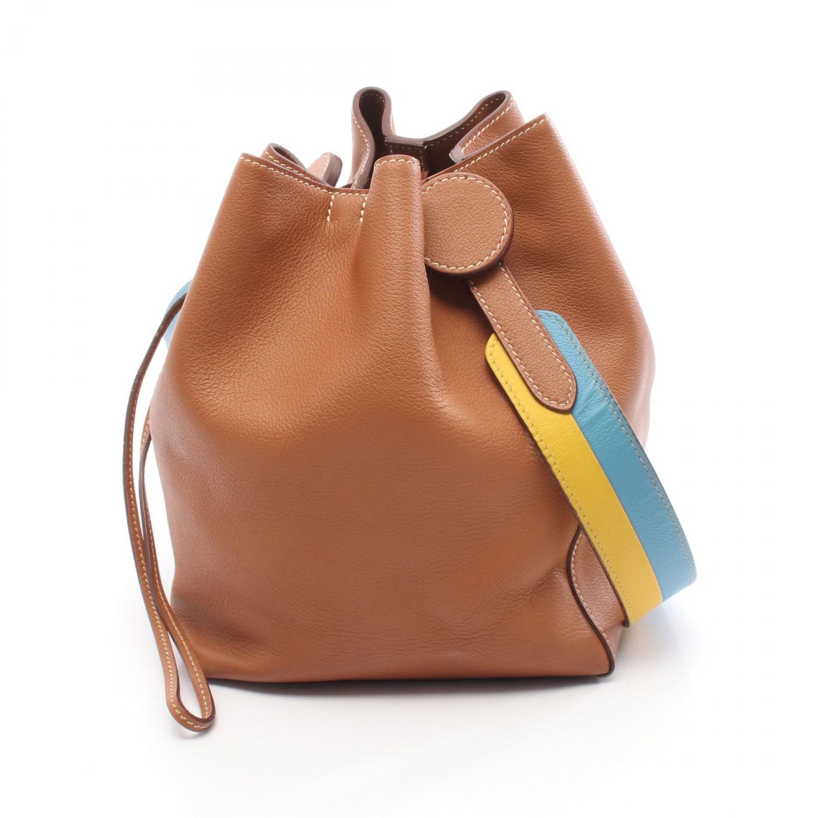 エルメス HERMES ショルダーバッグ リコル17 ゴールド レザー レディース A