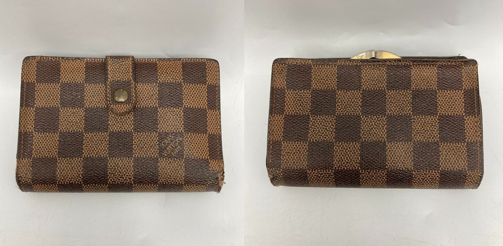 ルイ ヴィトン◎ヴィエノワ ダミエ エベヌ がま口 二つ折り財布 ブラウン 黒 楽天市場】ルイヴィトン ダミエ・エベヌ・ポルトフォイユヴィエノワ