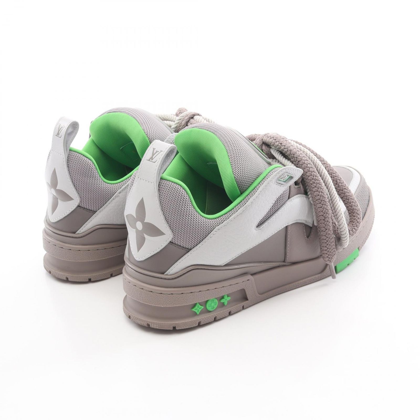 ルイ ヴィトン LOUIS VUITTON スニーカー LVスケートライン グレー グリーン レザー メンズ A