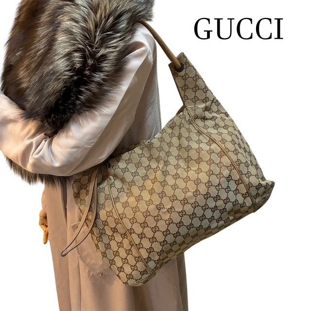 グッチ GUCCI GGキャンバス レザー ショルダー トートバック 肩掛け