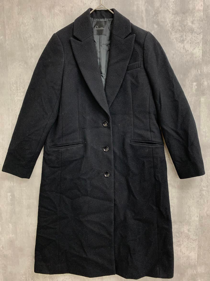 URBAN ROSSO アーバンリサーチロッソ RA 87-27 B 003 カシミヤ混 チェスター コート size 38|黒 ◆ ◎レディース