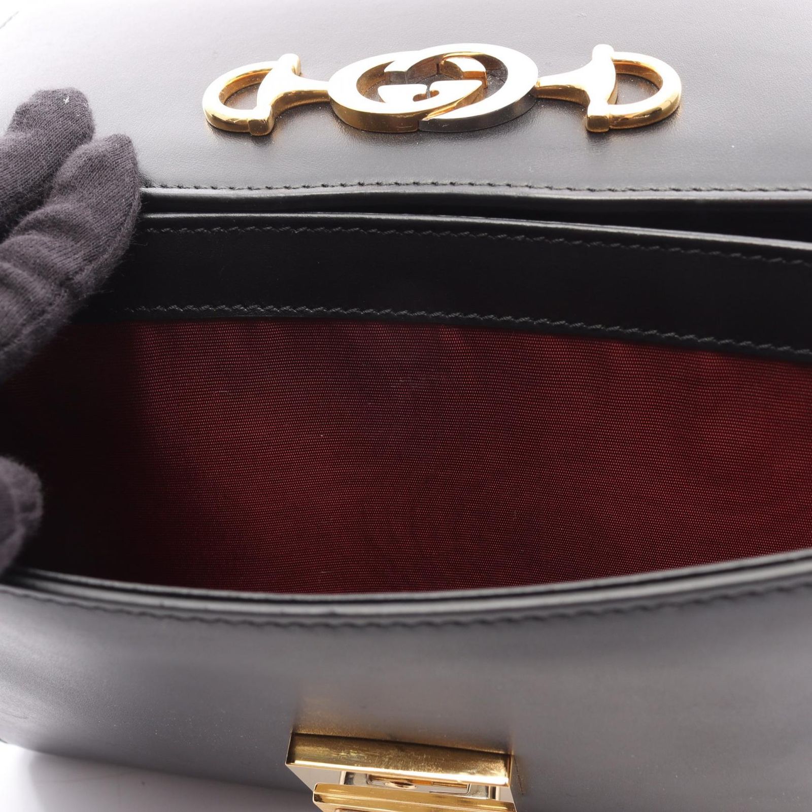 グッチ GUCCI ショルダーバッグ ズゥミ 576388 ブラック レザー ズゥミ