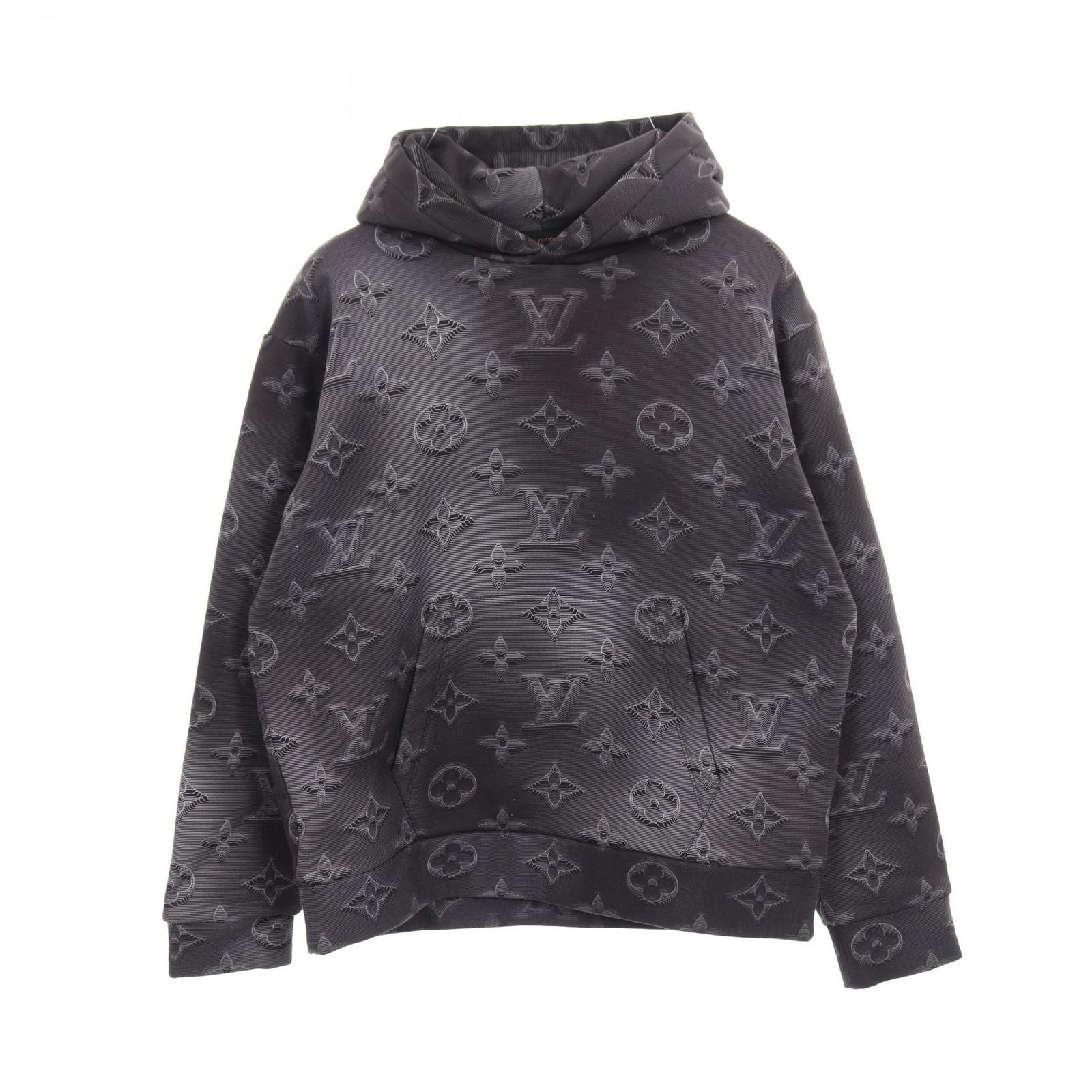 ルイ ヴィトン LOUIS VUITTON パーカー 3 Dモノグラム M|HKY 24 W ブラック コットン メンズ A