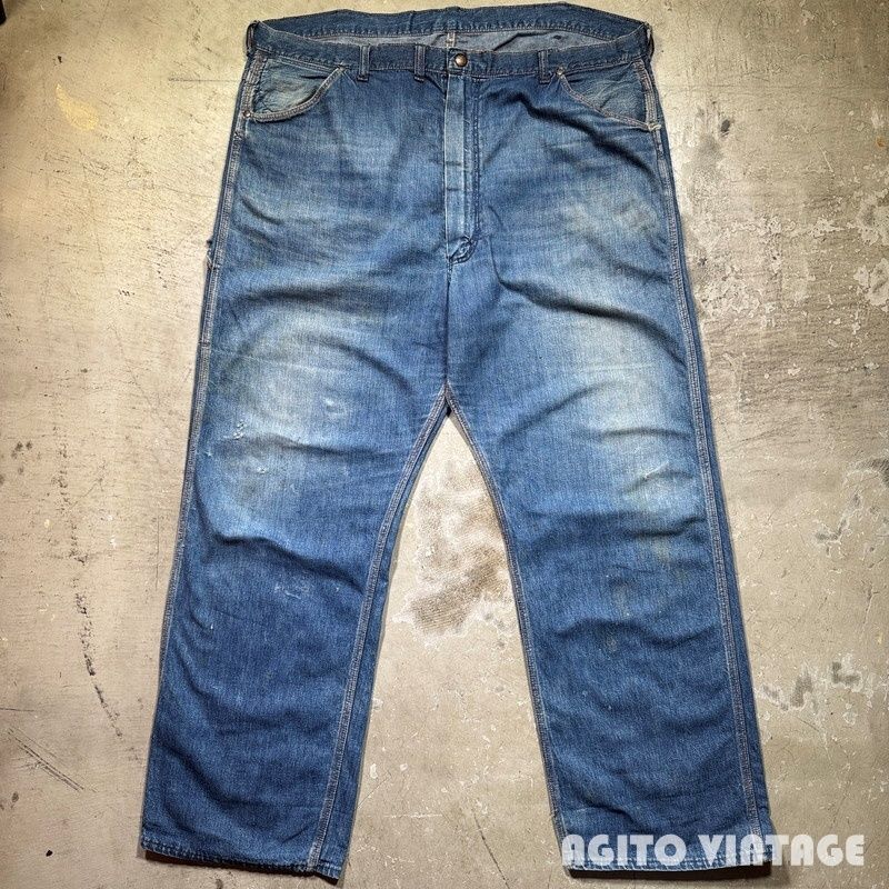 60's~ Unknown デニムペインターパンツ Sanforizedボタン GRIPPER