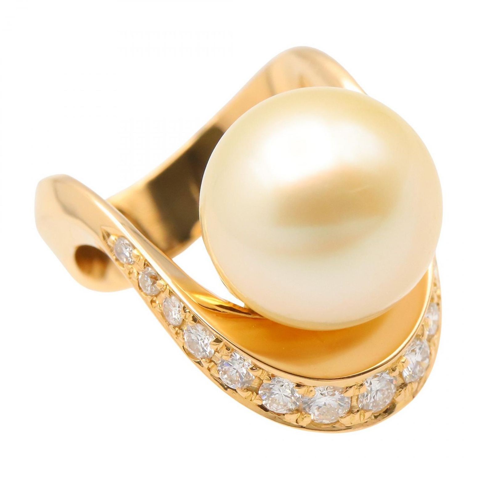ジュエリー JEWELRY リング 指輪 パール ﾊﾟｰﾙ 9.3 g 10 K 18 イエローゴールド ダイヤモンド レディース A