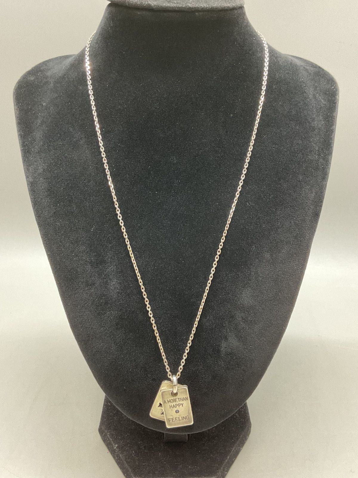 SN 698 silver 925刻印 ITALY刻印 ダブルプレートペンダント クロスデザイン 首周り50 cm 重量12.2 g アンティーク