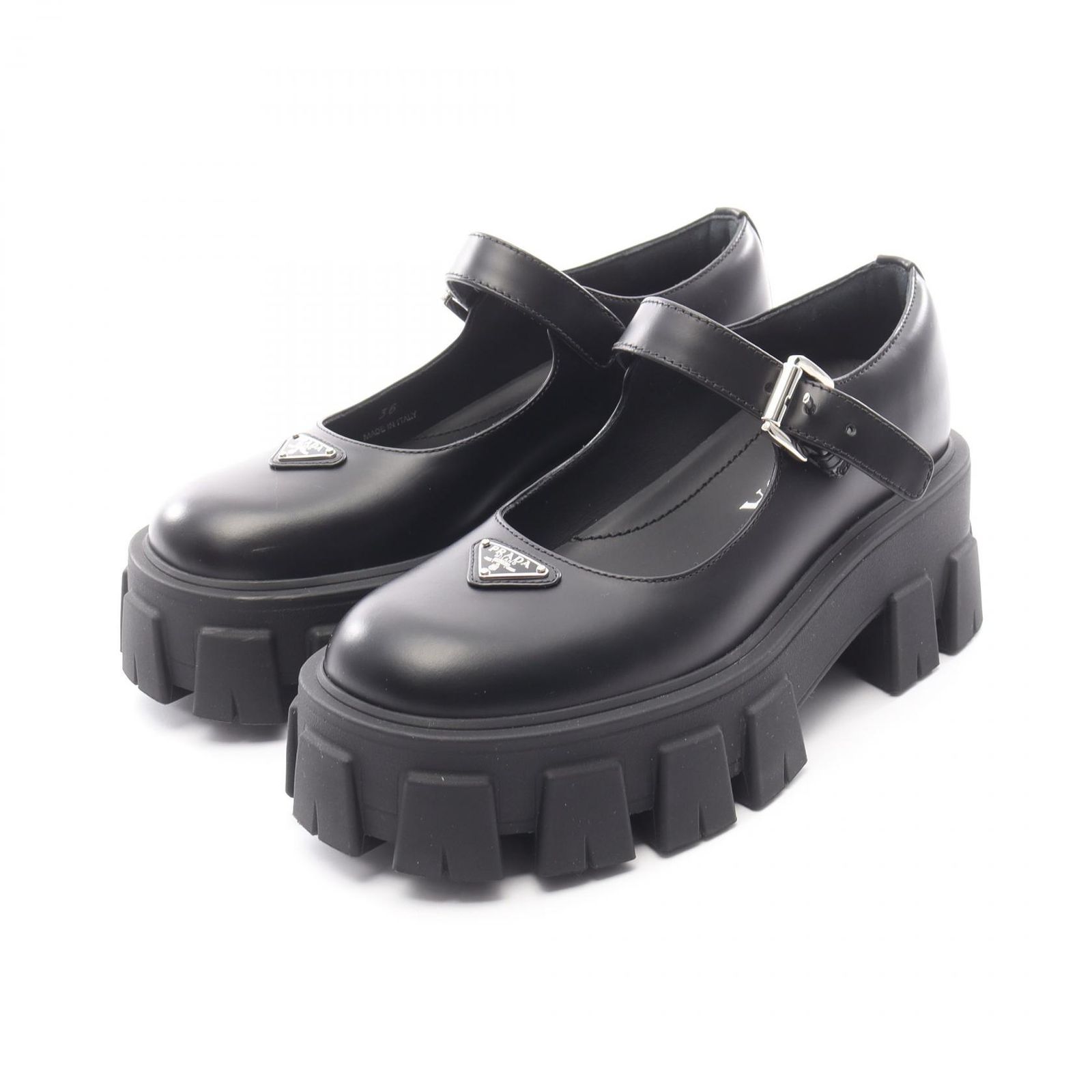 プラダ PRADA ローファー モノリス ブラッシュドレザー メリージェーン 