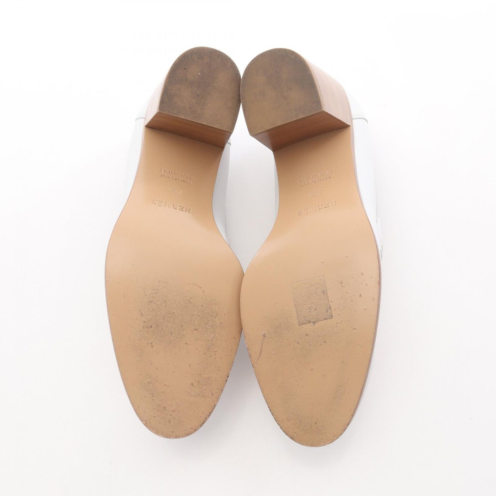 エルメス HERMES パンプス エリゼ70 221066Z ホワイト/ベージュ レザー