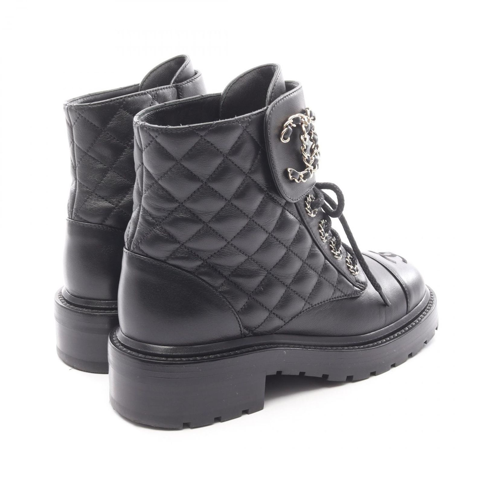 ふ*☆様 美品☆CHANEL【シャネル】ココマーク レザーショートブーツ CHANEL シャネル ココマーク レザー ショートブーツ ブラック 37