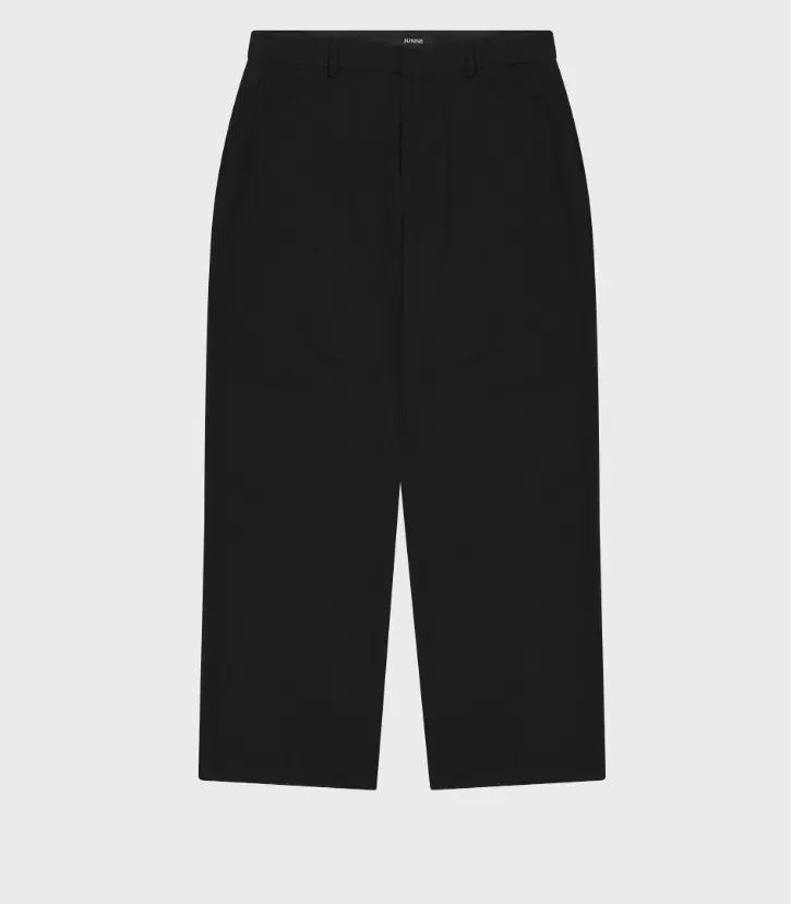 S ジュンヌ ローライズ ワイド バージンウール スラックス ブラック