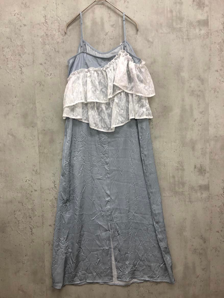 展示品 merry jenny メリージェニー サッシュアシメ キャミソール ワンピース sizeF|ブルー ◎レディース