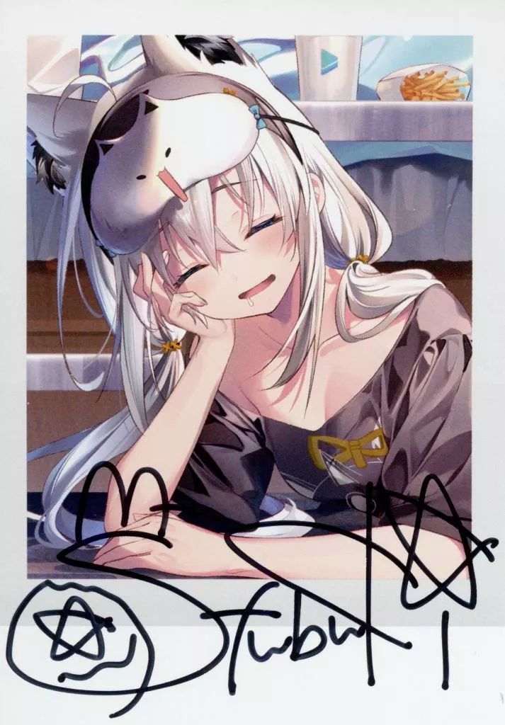 キャラカード 白上フブキ 直筆サイン入りりいちゅ描き下ろしチェキ風ブロマイドカード バーチャルYouTuber ホロライブ 記念2025 記念フルセット 数量 ver. 特典