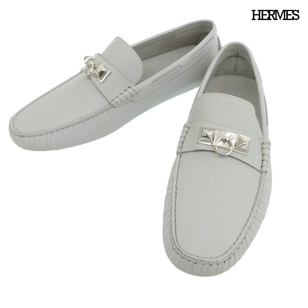 ♥展示品 エルメス HERMES アーヴィング コリエドシアン レザー フラットシューズ ローファー 43 27‐27.5 cm メンズ 定価197000円