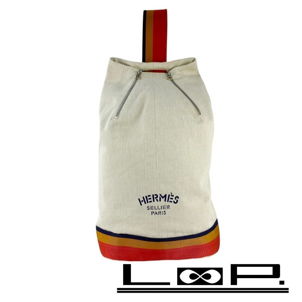 エルメス キャバリエ ワンショルダー バッグ トワルシェブロン ベージュ オレンジ イエロー ネイビー マルチカラー 527975 5