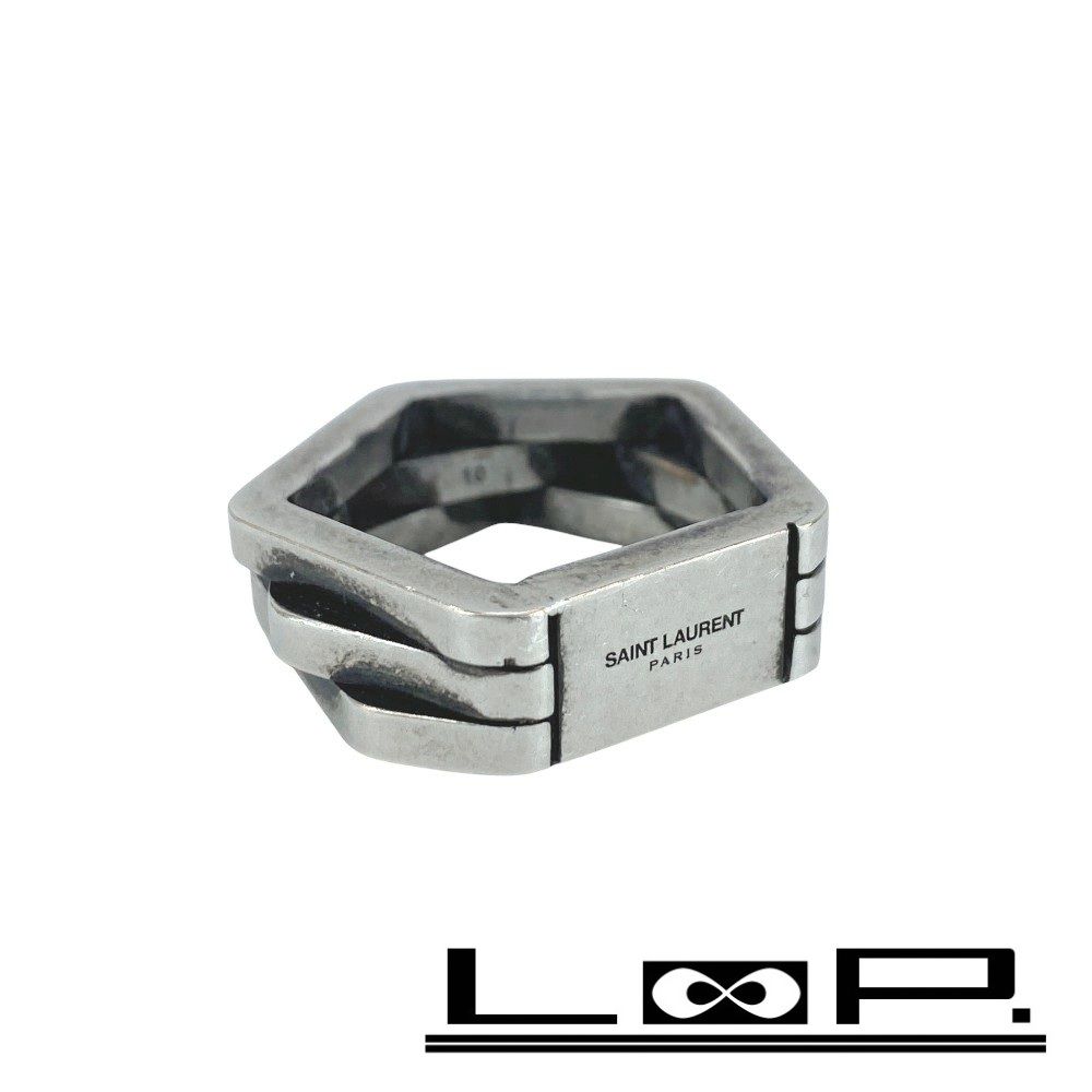 サンローラン リング 指輪 ペンタゴン シルバー 真鍮 10 箱 512629 7