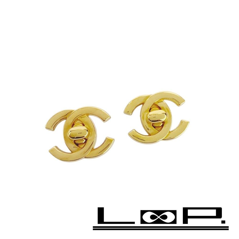 シャネル □新同□ヴィンテージ□ ターンロック イヤリング ココマーク