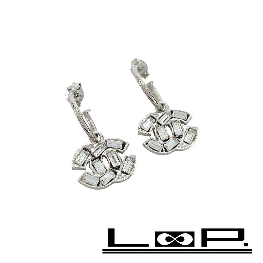 シャネル □美品□ ココマーク ピアス スウィング シルバー SS