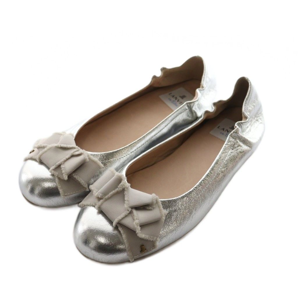 ランバンオンブルー LANVIN en Bleu リボンモチーフバレエシューズ