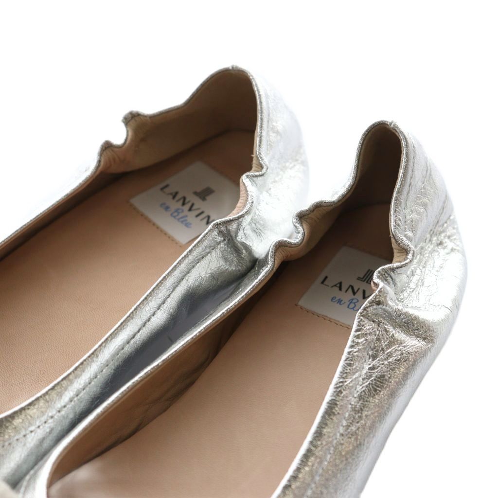 ランバンオンブルー LANVIN en Bleu リボンモチーフバレエシューズ