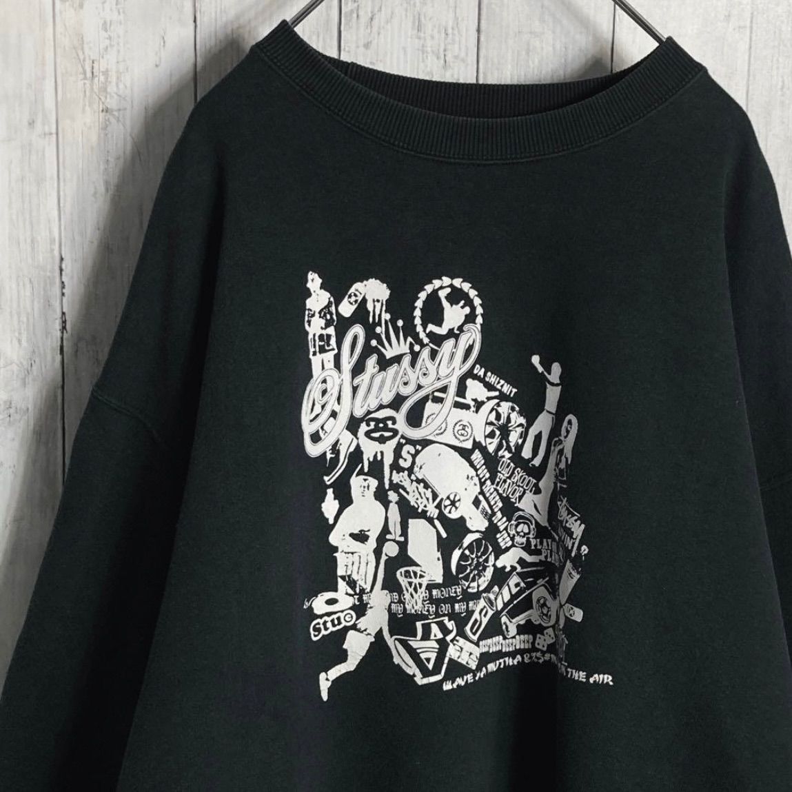 00 s 紺タグ オールドステューシー ブラック スウェット 2753