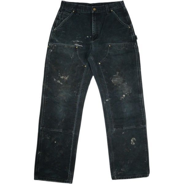 Size W 33 VINTAGE ヴィンテージ Carhartt カーハート Double Knee Painter Pants Faded Black ダブルニーペインターパンツ 黒 品-良い