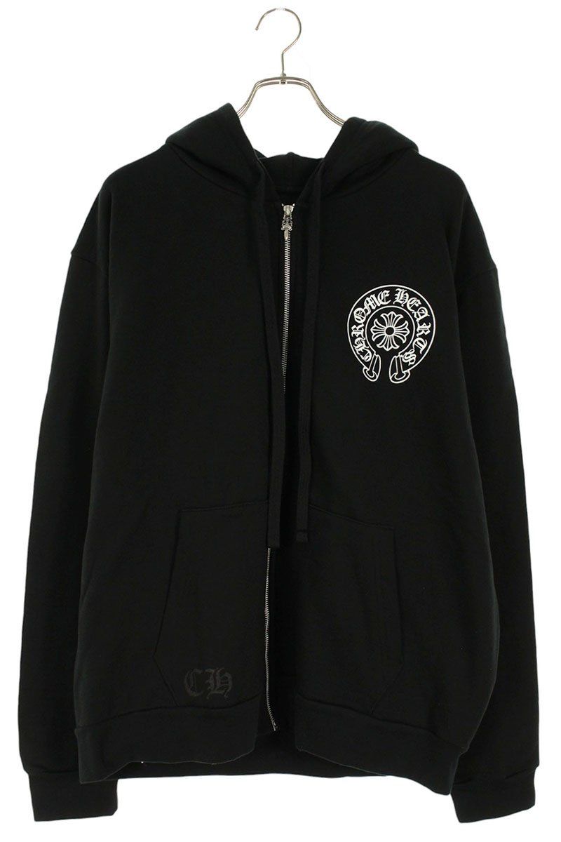 クロムハーツ サイズ:XL  SWTSHRT HD ZIP LTD 香港限定バックホースシュープリントパーカー 中古 SJ02 クロムハーツ SWTSHRT HD ZIP LTD hangzhou限定バックホースシュー