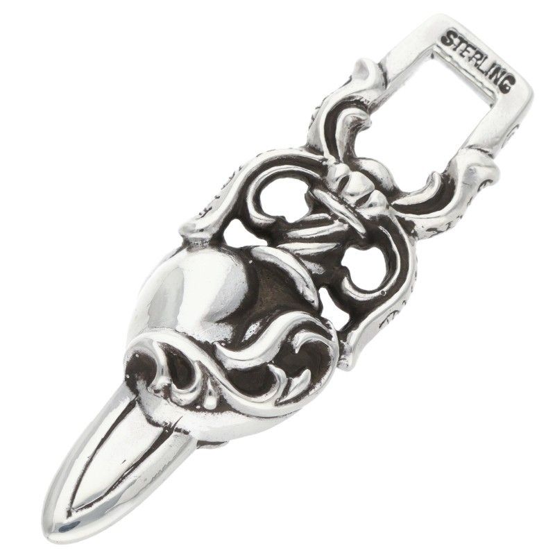 クロムハーツ DAGGER HEART|ダガーハートペンダント シルバーネックレストップ メンズ