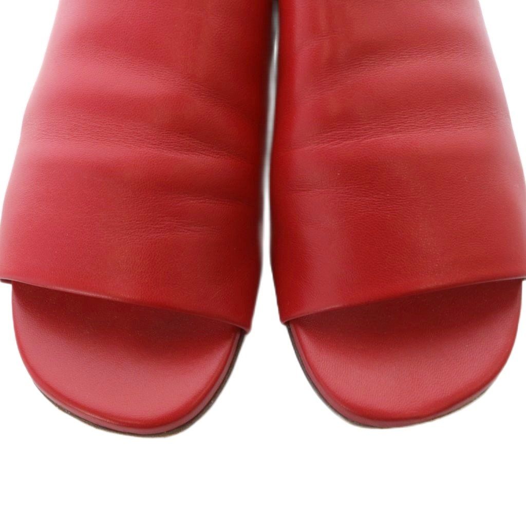 クレジュリー CLERGERIE フラットサンダル ミュール レザー 37 赤