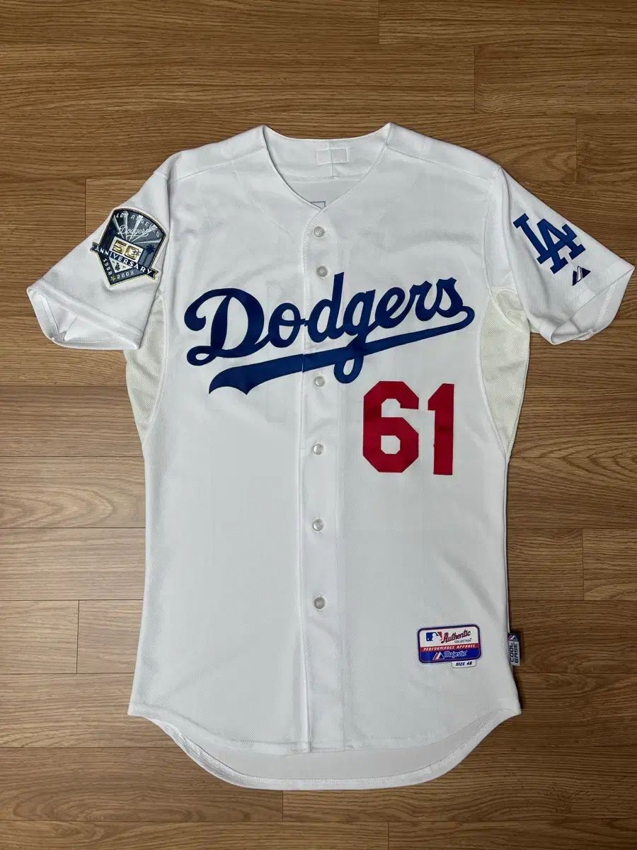 マジェスティック LA ドジャーズ 2008 アセンティック HOME 61 朴 賛浩 パク チャンホ