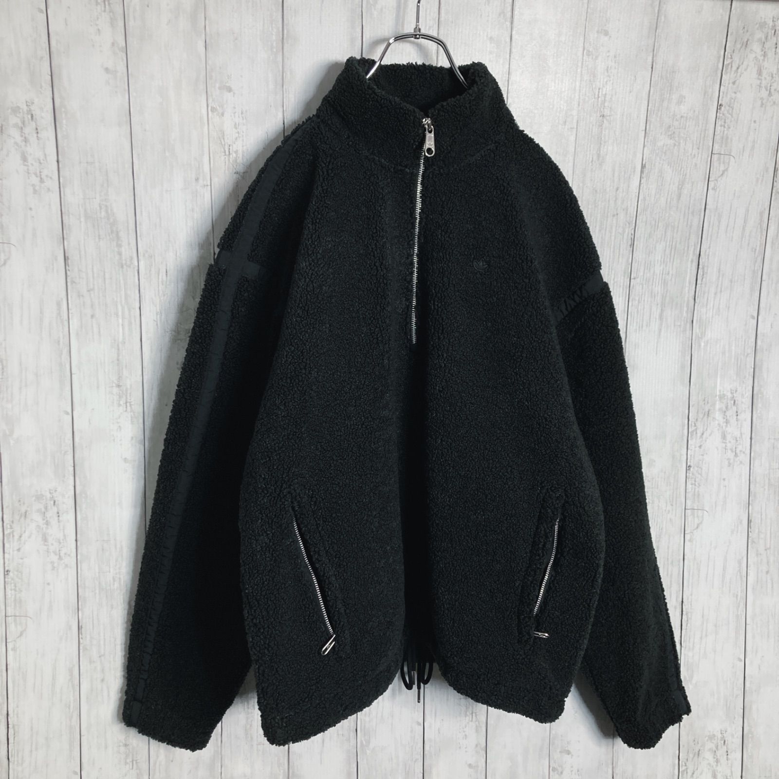 新品未使用】adidas Originals ボアハーフジップ 黒 L 肉厚 #85 - メルカリ