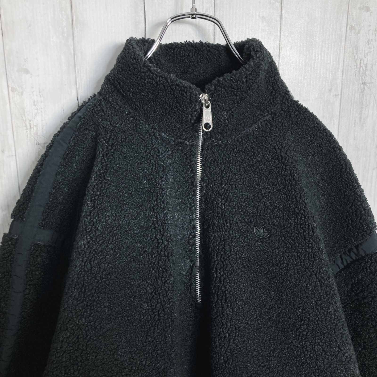 新品未使用】adidas Originals ボアハーフジップ 黒 L 肉厚 #85 - メルカリ