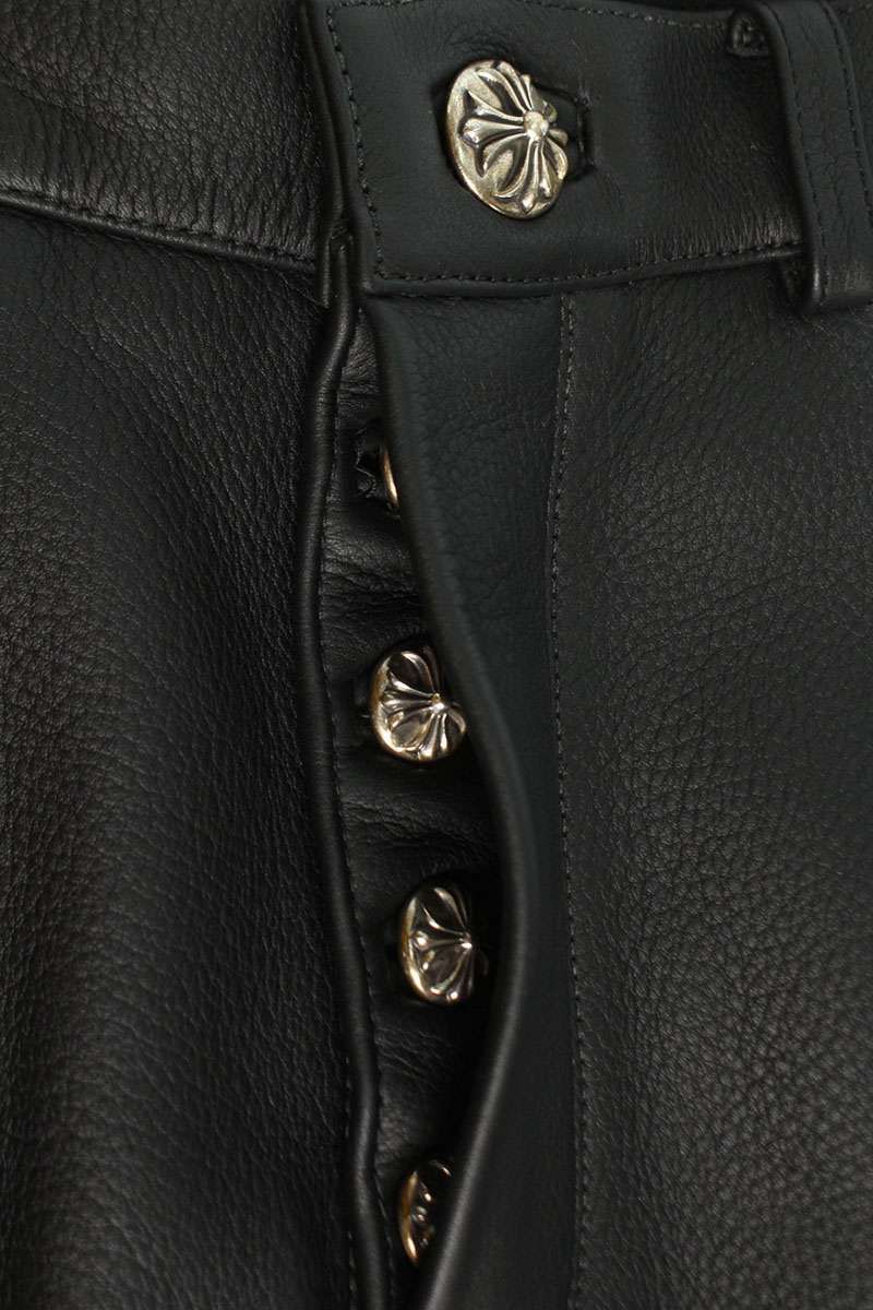 クロムハーツ LTHR PANTS/レザーパンツ クロスボールボタンレザー