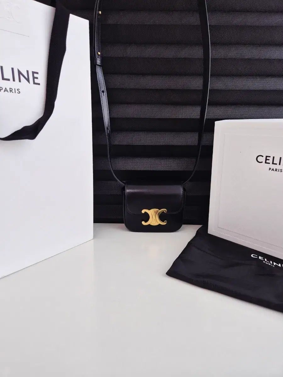 セリーヌ トリオンフ ミニ カーフスキン ブラック 良好