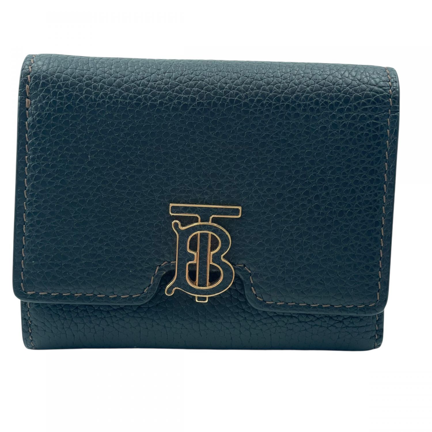 バーバリー 8049217 Grainy Leather TB 3つ折り財布 ブラック メンズ KJ