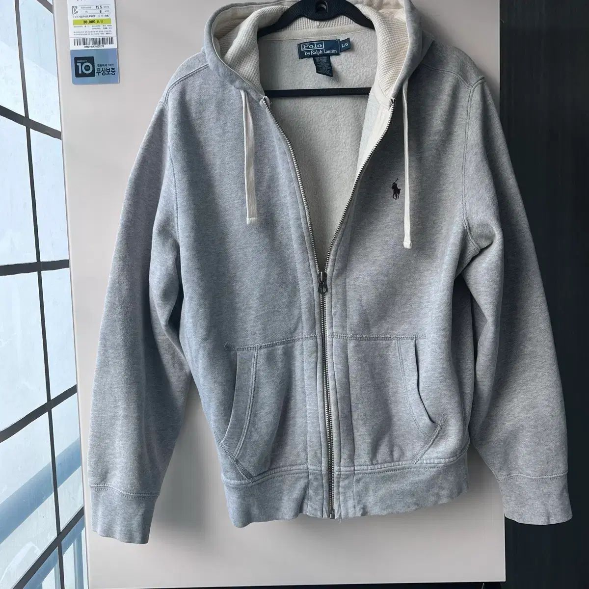 ポロ ラルフローレン グレー フード ジップアップ L|G