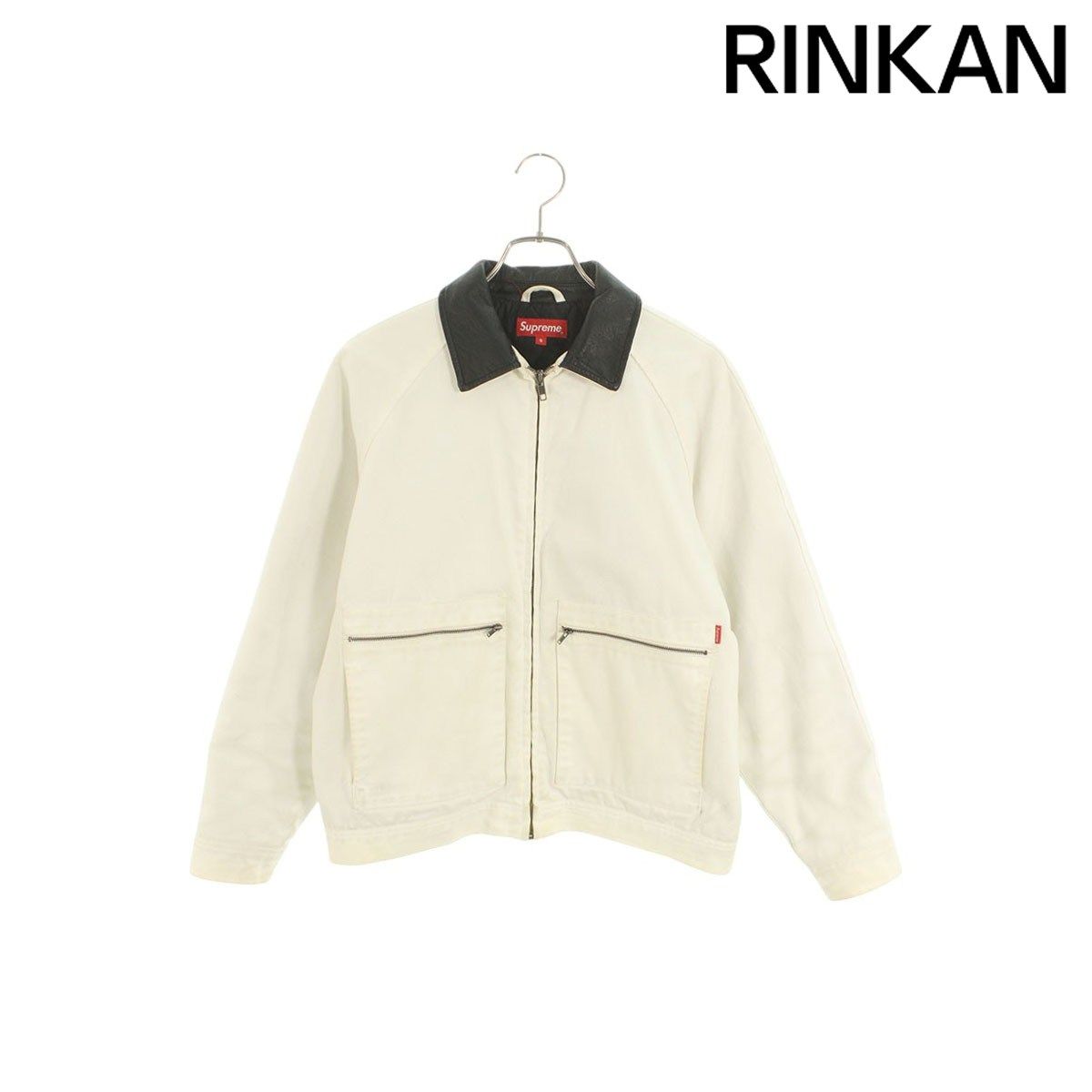 シュプリーム 20 AW Leather Collar Work Jacket レザーカラーワークジップアップブルゾン メンズ S