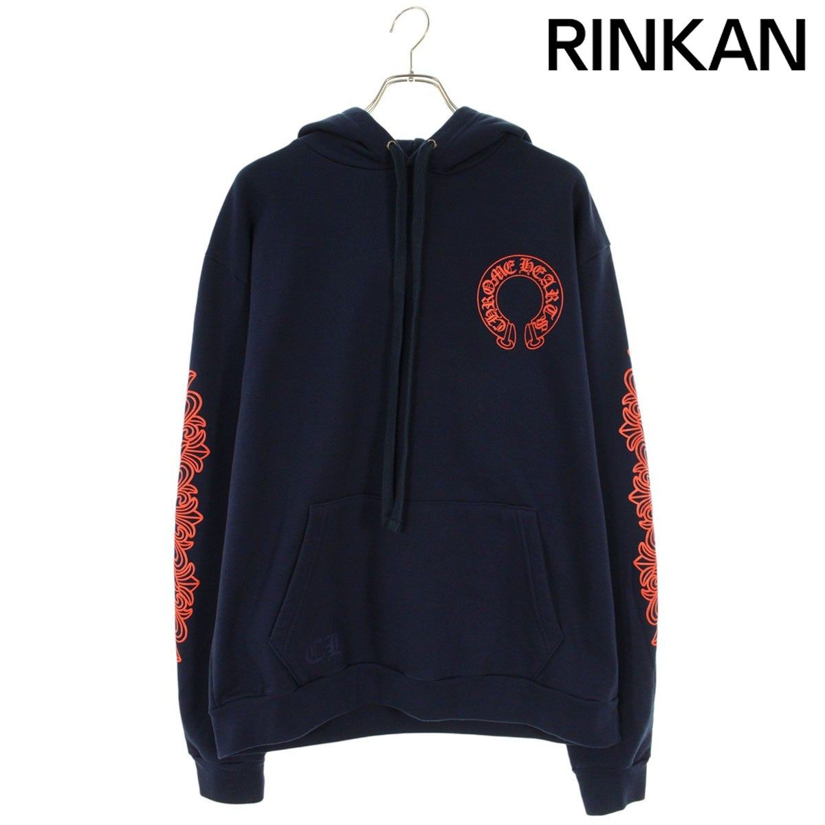 クロムハーツ SWTSHRT PLVR バックホースシュープリントプルオーバーパーカー メンズ M